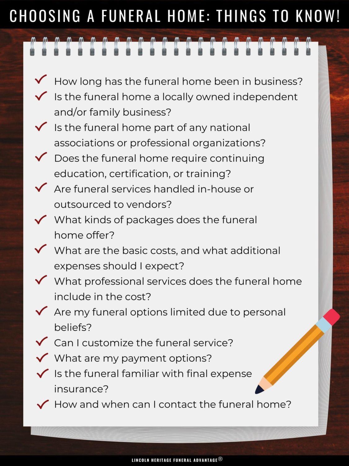 Infographic what to know when chosing funeral home