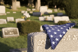 flag on gravestone
